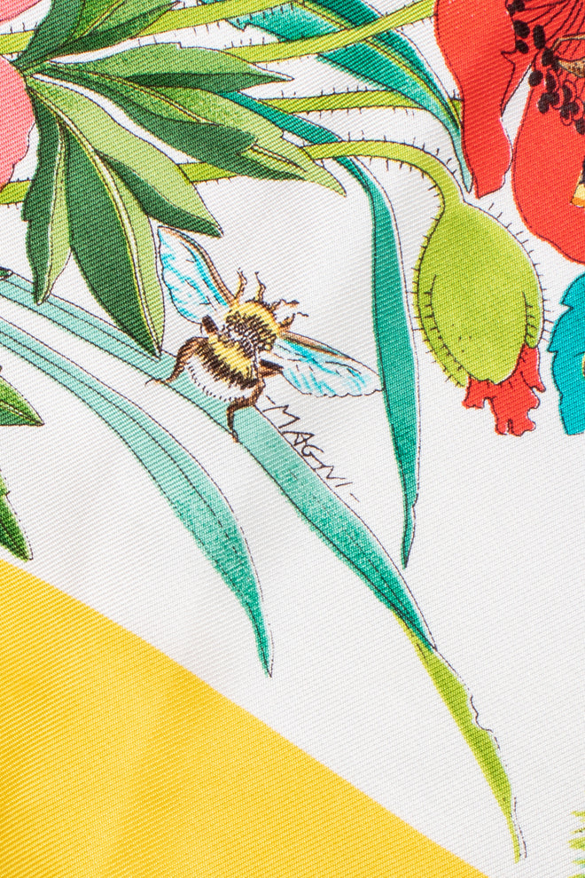 Recess Los Angeles Vintage Gucci I Continenti Magni Yellow Koala Flora Fauna Scarf
