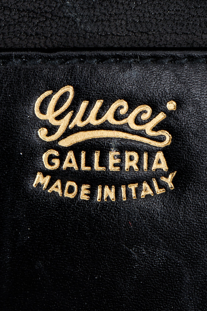 Vintage Gucci Lizard Leather Envelope Clutch gold signature stamp at Recess