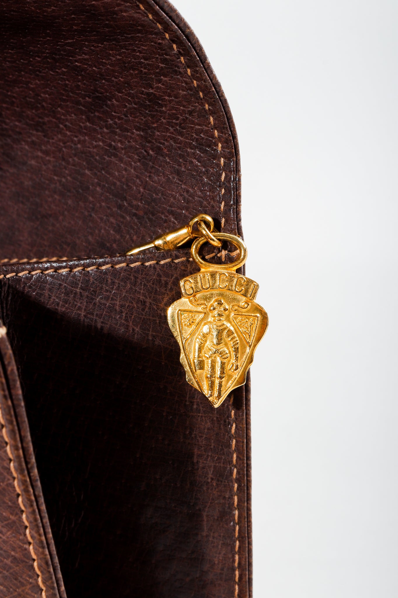Vintage Gucci Grain Leather Shoulder Bag Signature Hardware Zipper at Recess LA 