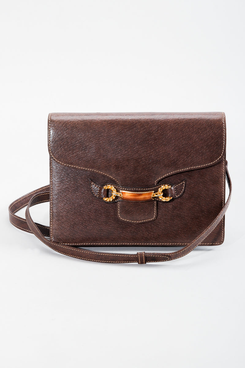 Vintage Gucci Grain Leather Shoulder Bag Front at Recess LA 