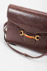 Vintage Gucci Grain Leather Shoulder Bag Bridle Center at Recess LA 