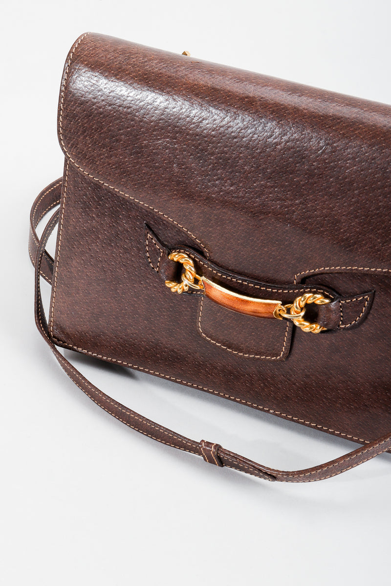 Vintage Gucci Grain Leather Shoulder Bag Bridle Center at Recess LA 