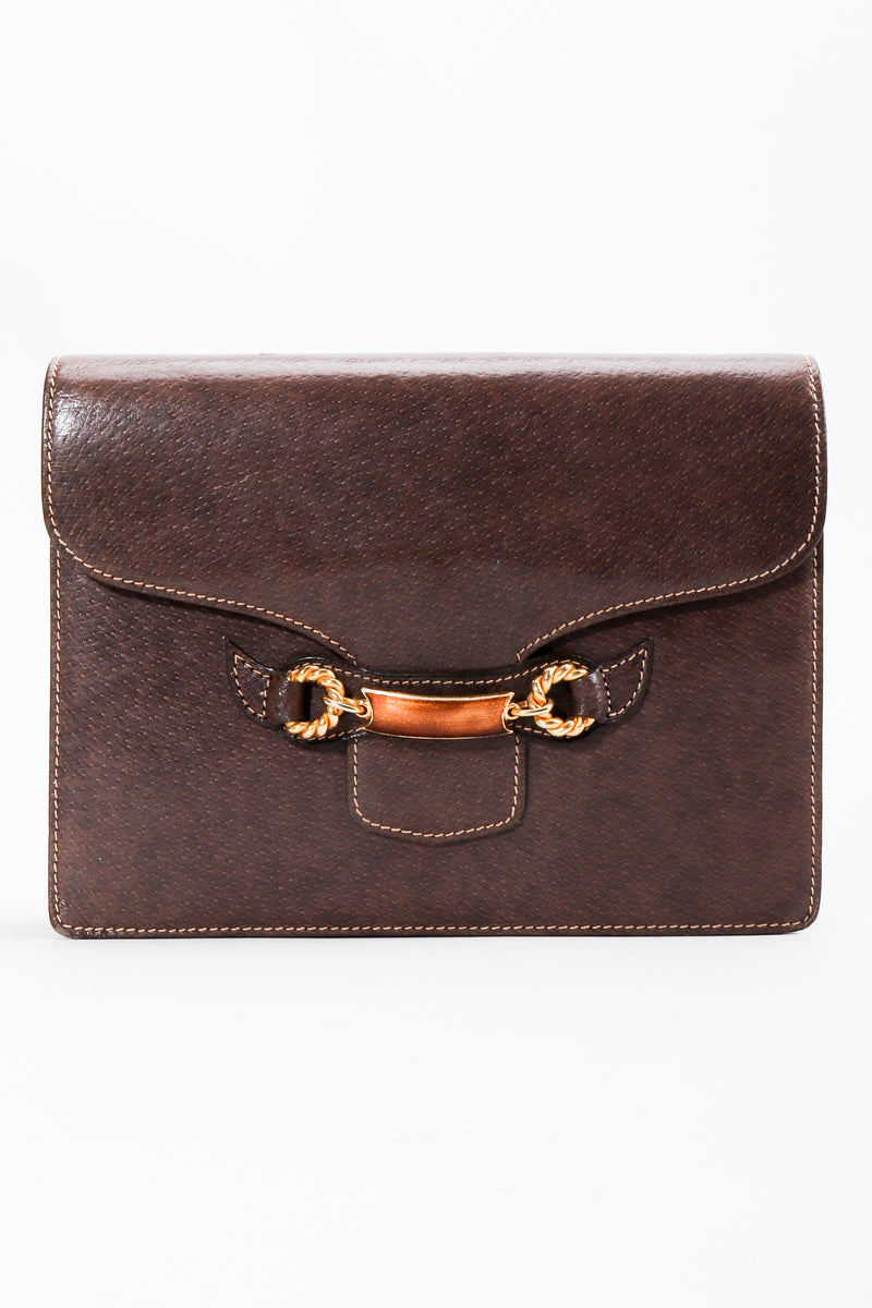 Vintage Gucci Grain Leather Shoulder Bag Front Strapless at Recess LA 