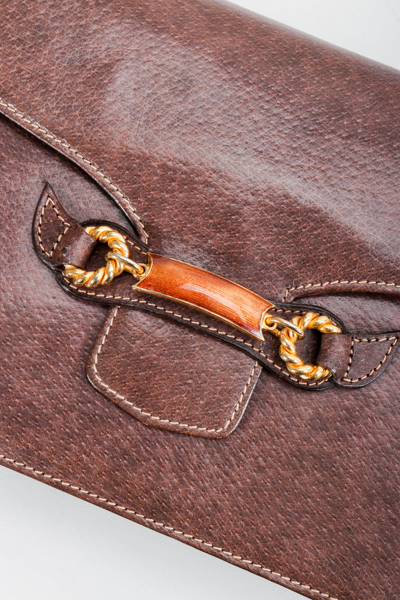 Vintage Gucci Grain Leather Shoulder Bag Bridle Center at Recess LA 