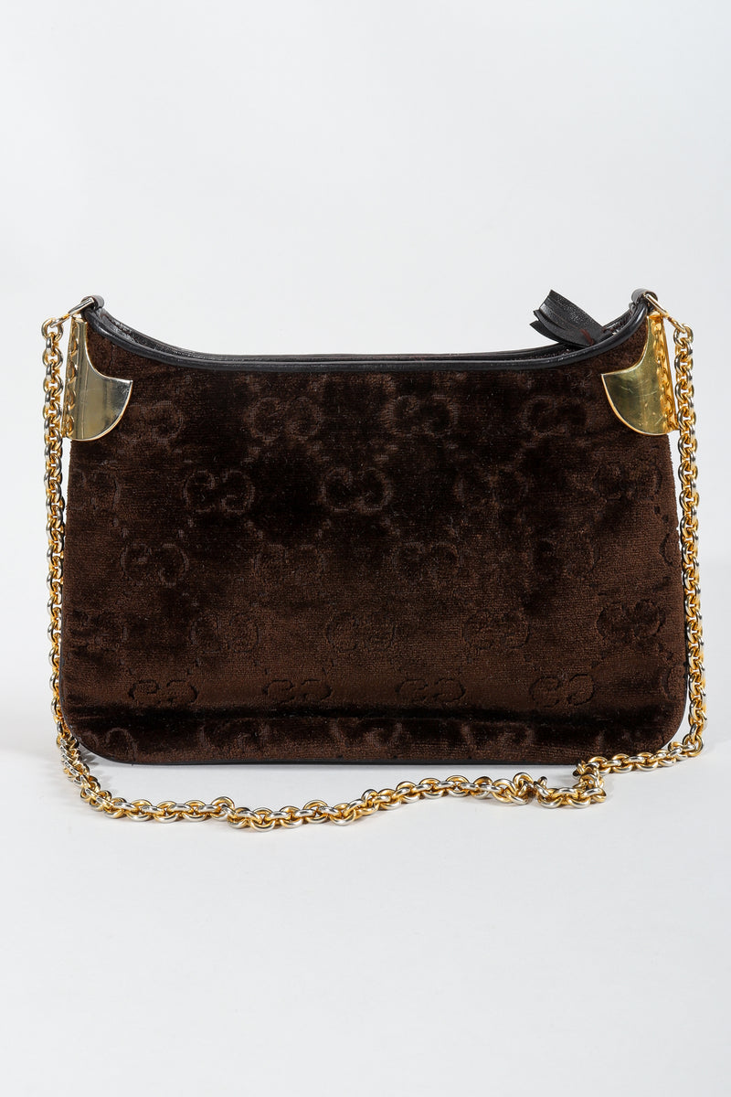 Vintage Gucci Brown Chenille Monogram Shoulder Bag at Recess Los Angeles