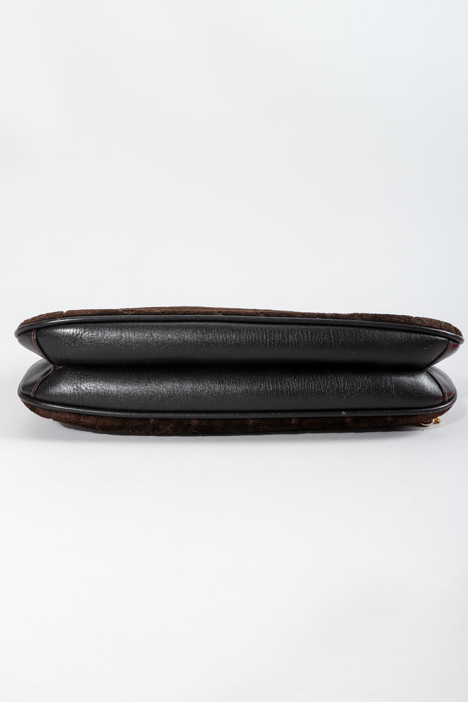 Vintage Gucci Brown Chenille Monogram Shoulder Bag Base at Recess Los Angeles