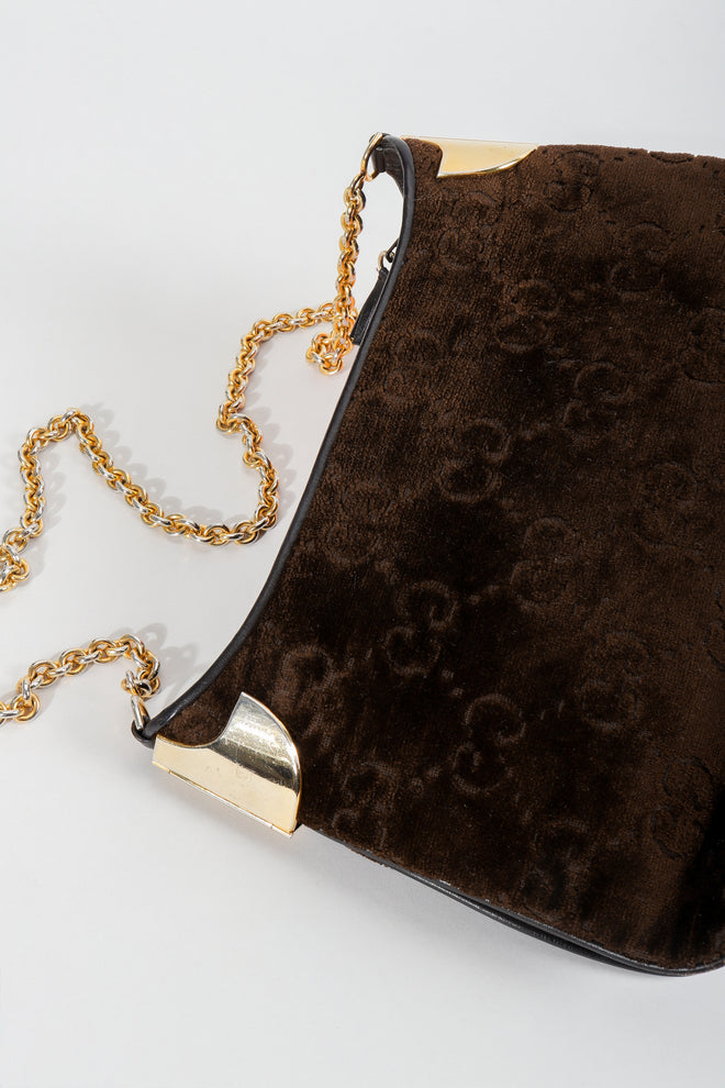Vintage Gucci Brown Chenille Monogram Shoulder Bag at Recess Los Angeles
