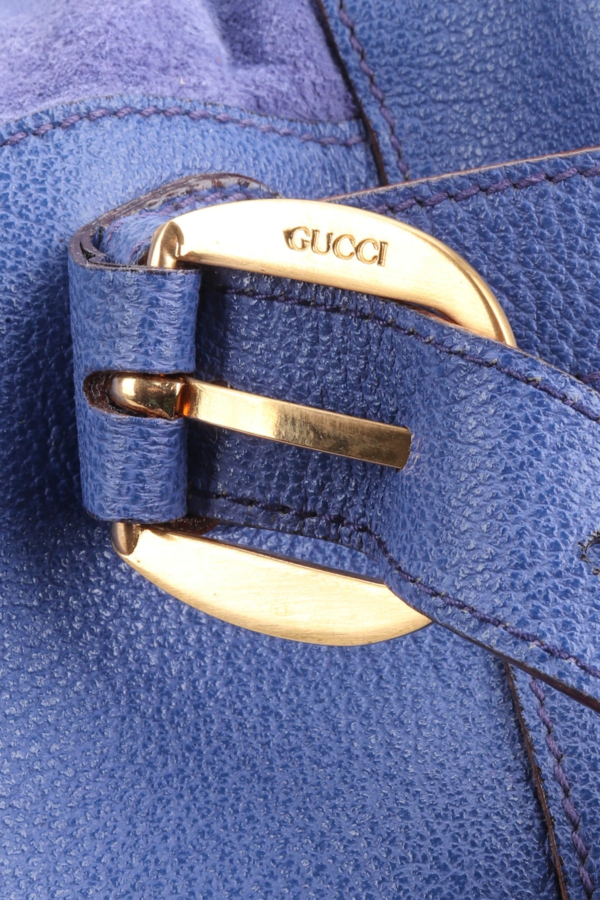 Vintage Gucci Periwinkle Suede Bamboo Bucket Backpack – Recess display picture 2