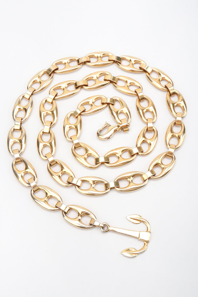 Vintage Gucci Puffy Mariner Link Anchor Chain Belt Necklace – Recess