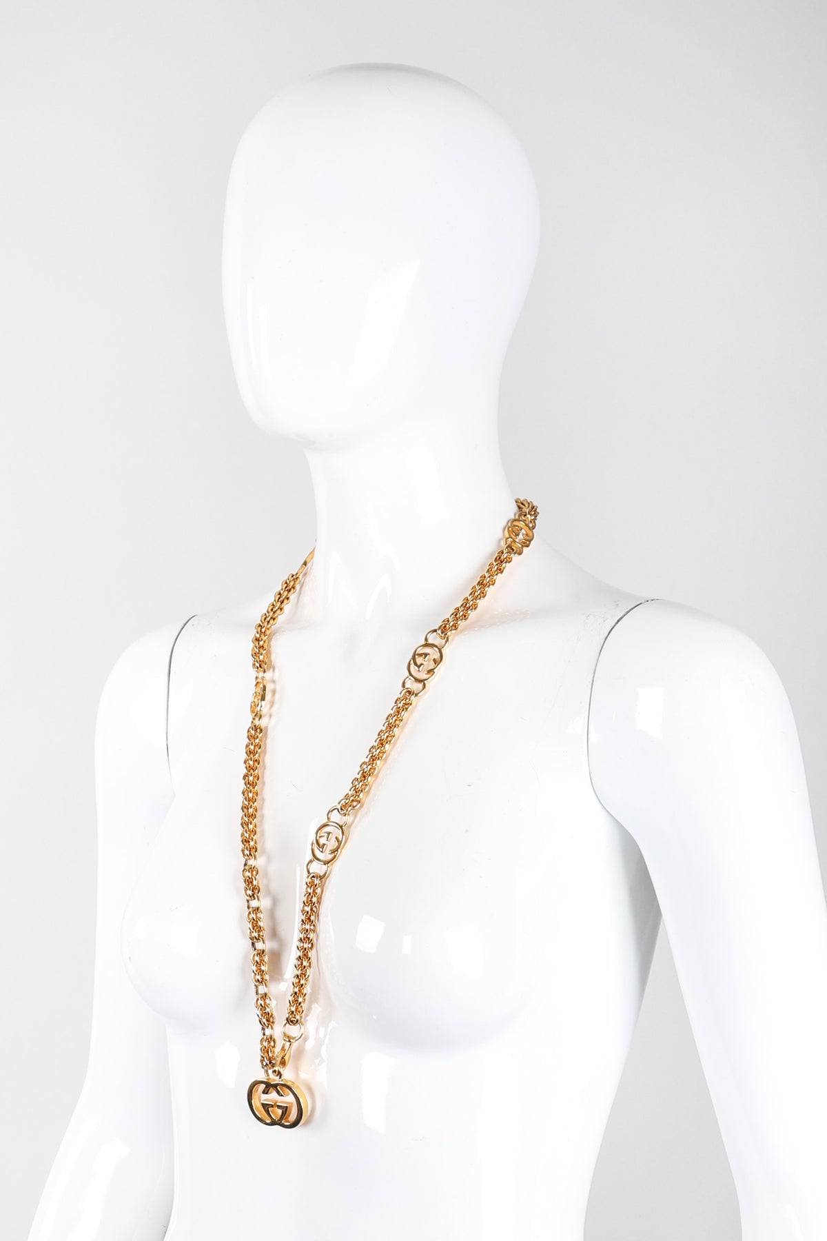 Vintage Gucci Gold Interlocking GG Logo Chain Belt – Recess