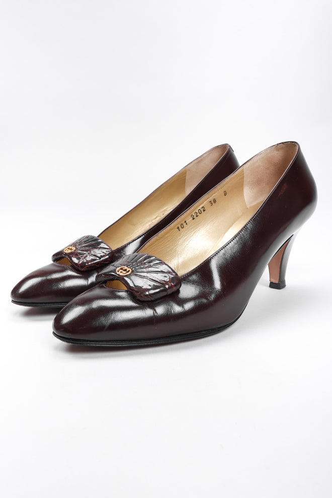 Recess Los Angeles Vintage Gucci GG Logo Leather Heels