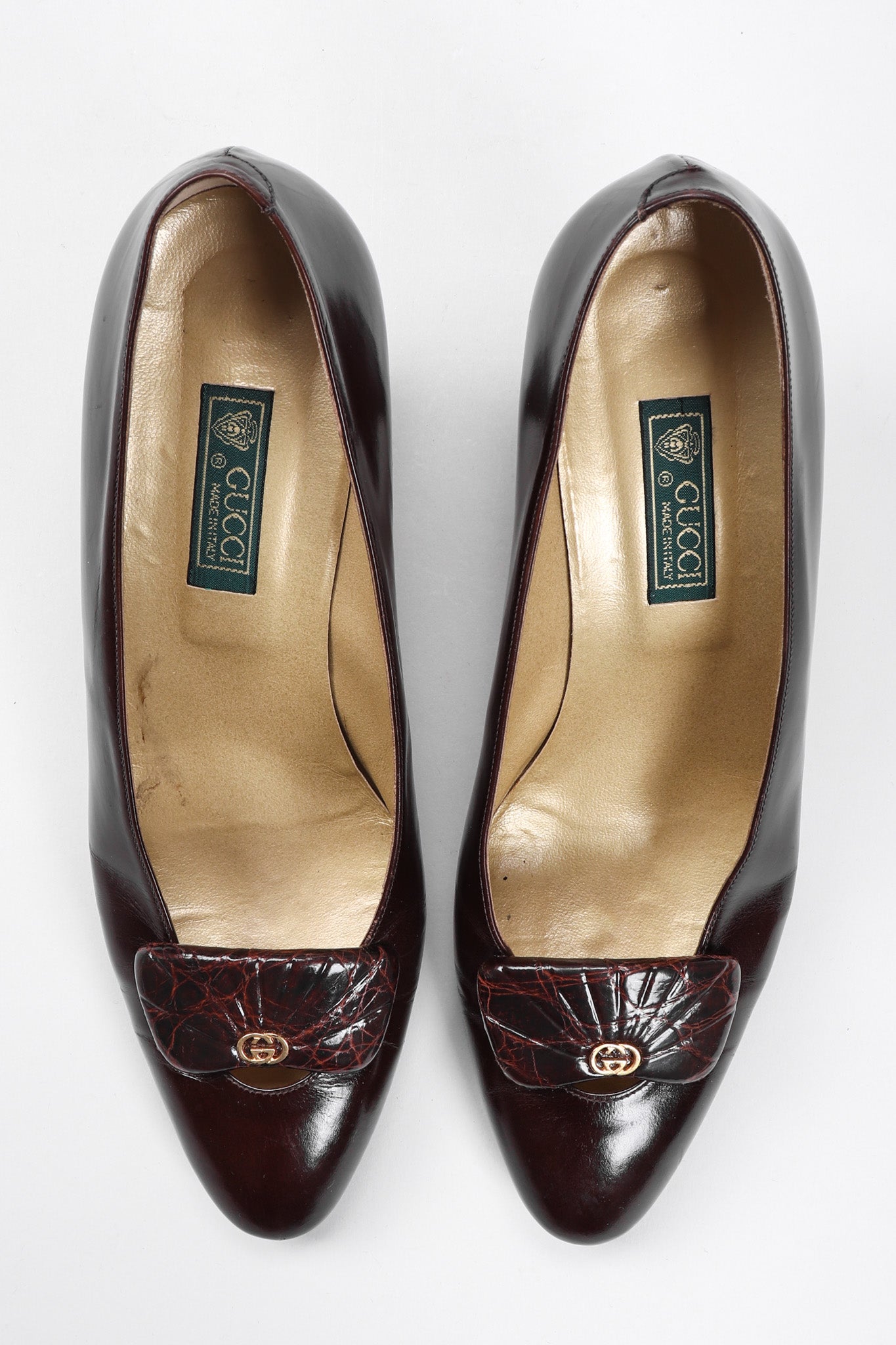 Recess Los Angeles Vintage Gucci GG Logo Leather Heels