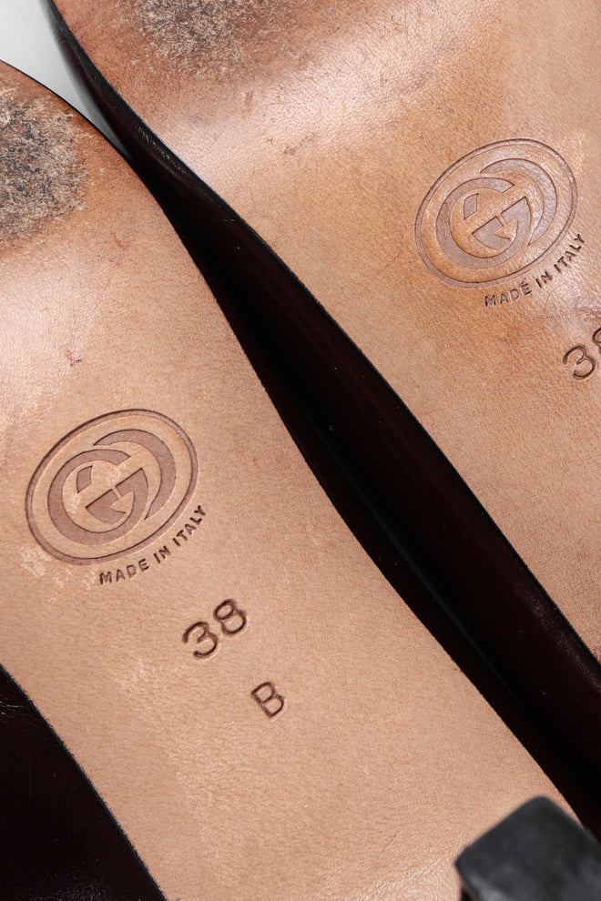 Recess Los Angeles Vintage Gucci GG Logo Leather Heels