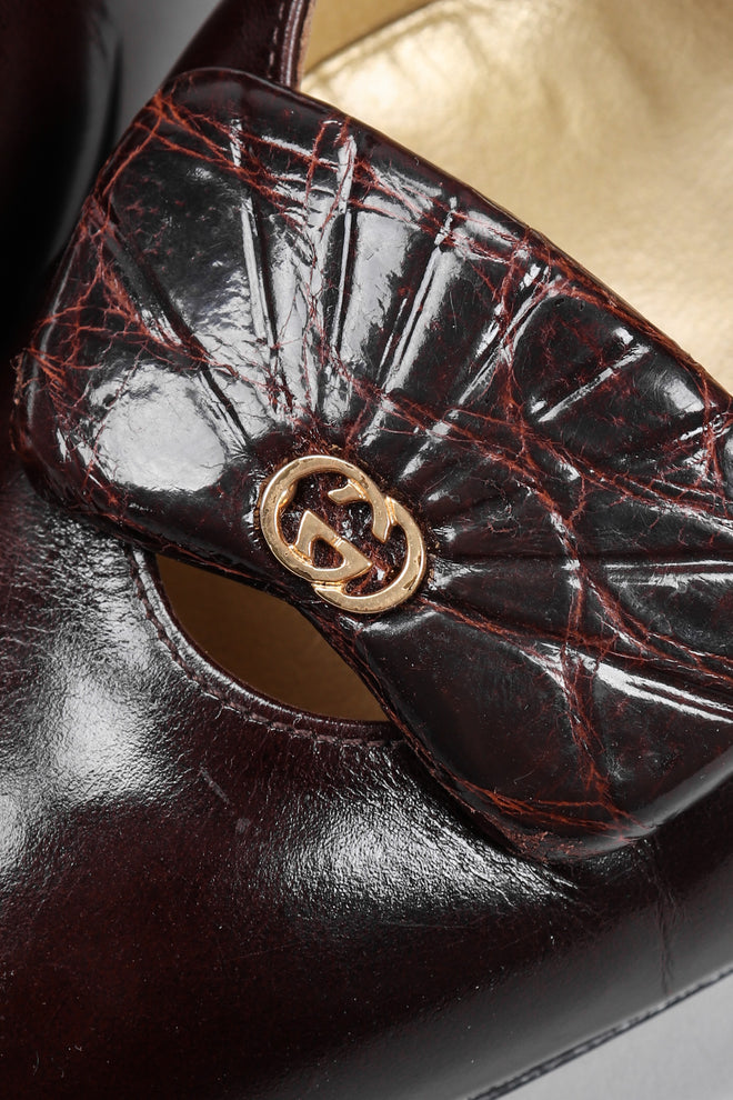 Recess Los Angeles Vintage Gucci GG Logo Leather Heels