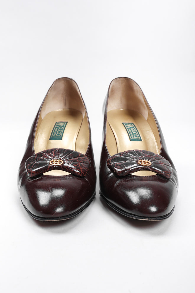 Recess Los Angeles Vintage Gucci GG Logo Leather Heels