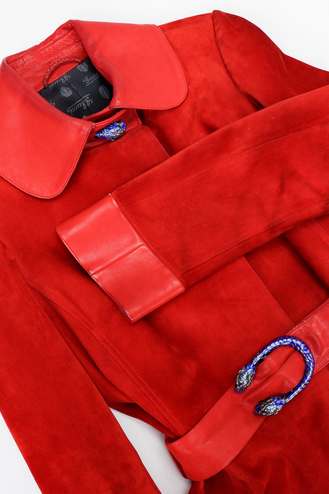 Vintage Gucci 1970s Suede Dionysus Trench Coat Front at Recess Los Angeles