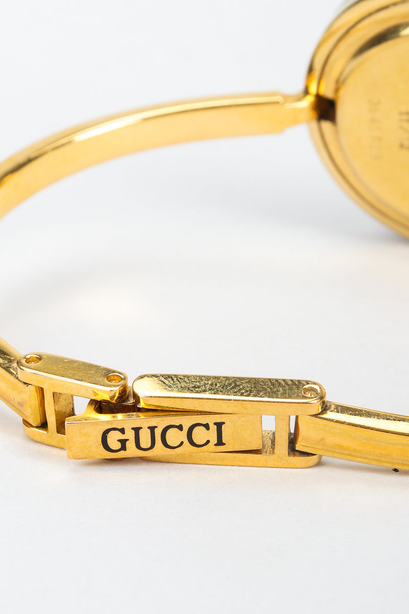 Vintage Gucci bracelet watch signature stamp on clasp