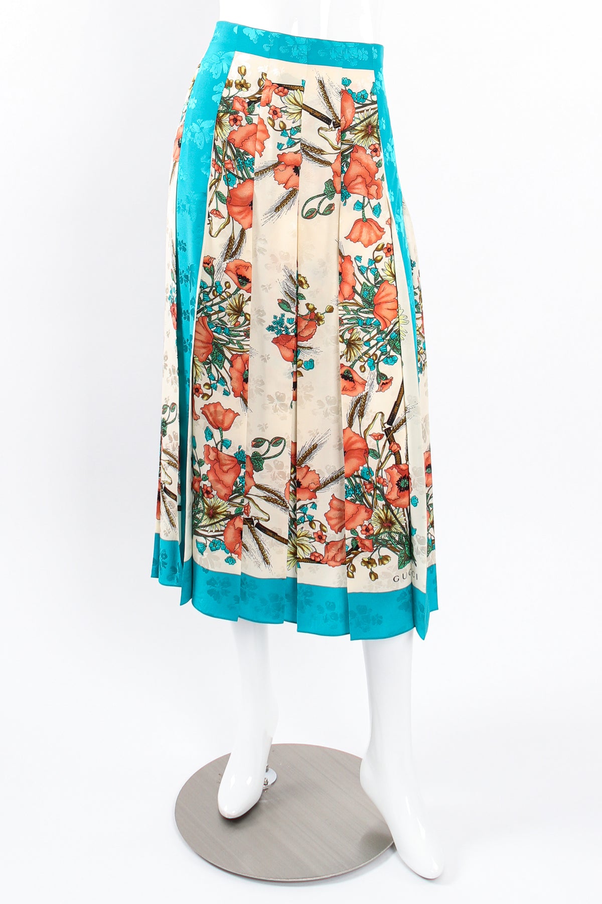 Gucci 2019 Resort Silk Poppy Printed Scarf Skirt – Recess