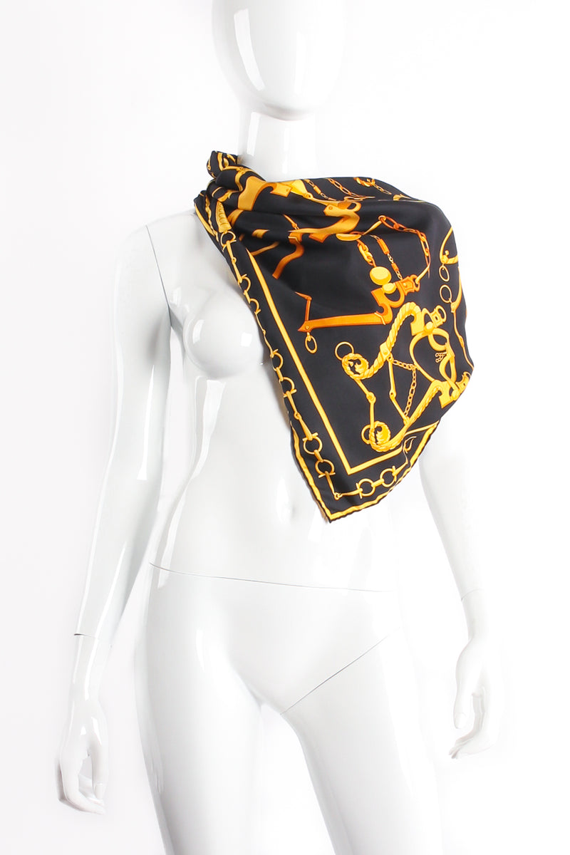 Vintage Gucci Baroque Bridle & Horsebit Silk Scarf on Mannequin at Recess Los Angeles
