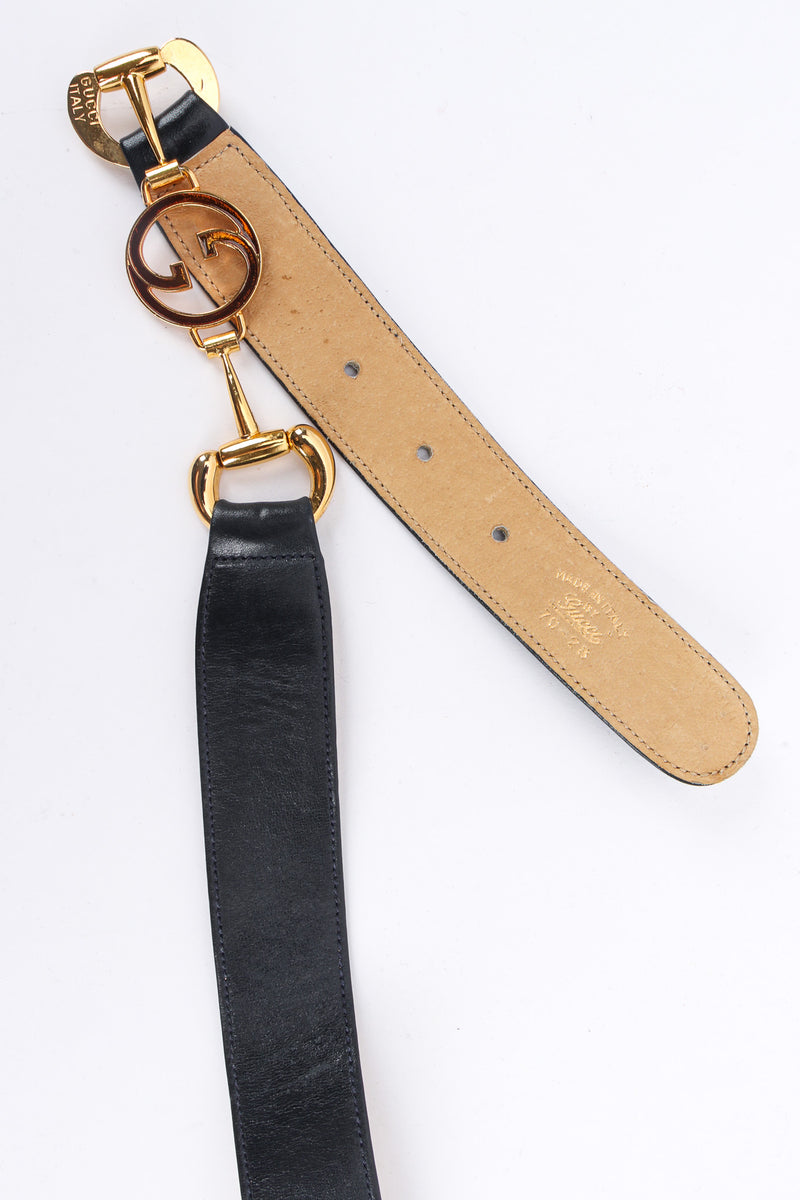 Vintage Gucci Enamel Horsebit Leather Belt signed @ Recess LA