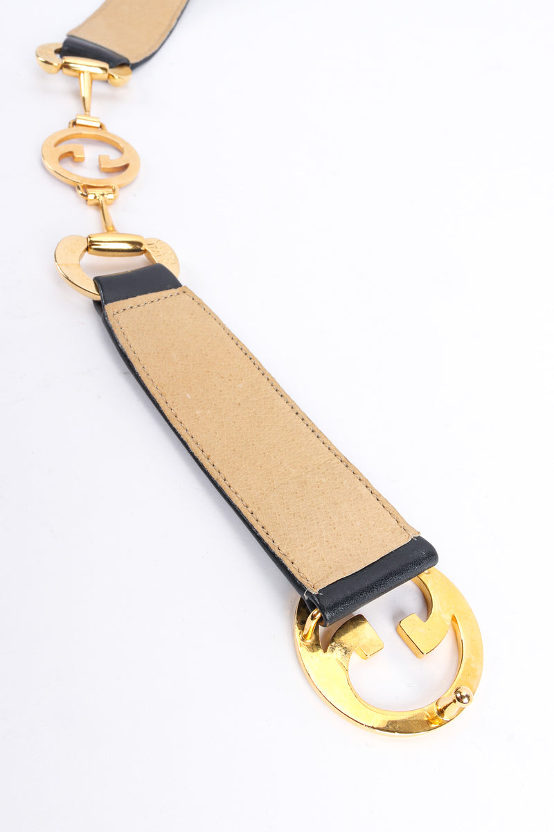 Vintage Gucci Enamel Horsebit Leather Belt back pin @ Recess LA
