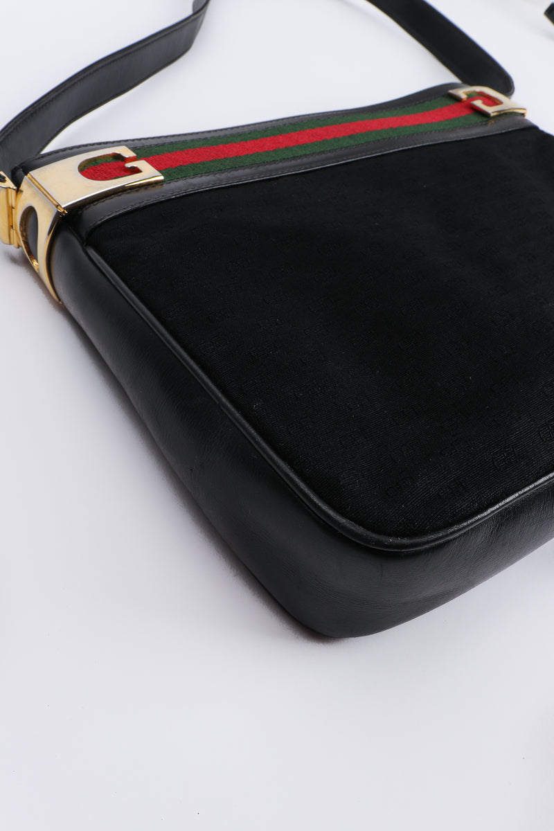 Gucci, Bags, Vintage Gucci Black Leather Shoulder Bag