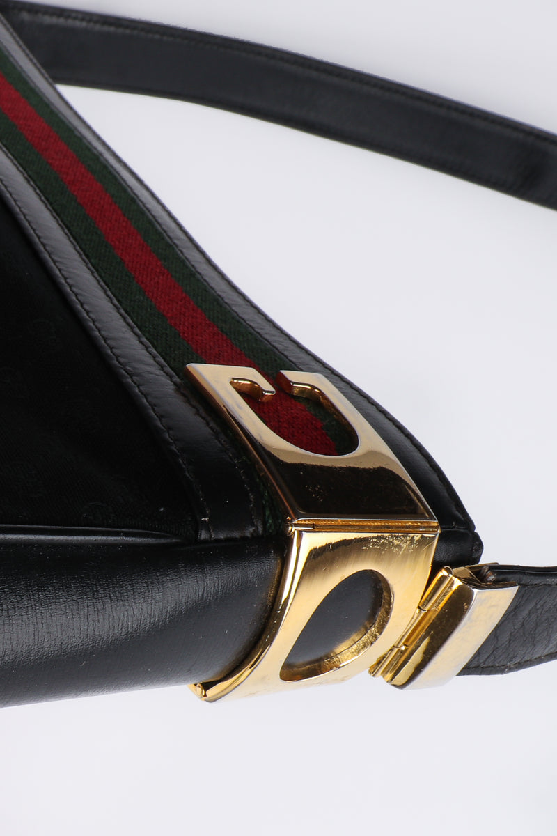  Vintage Gucci Monogram Stripe Shoulder Bag wear to hardwear at Recess Los Angeles