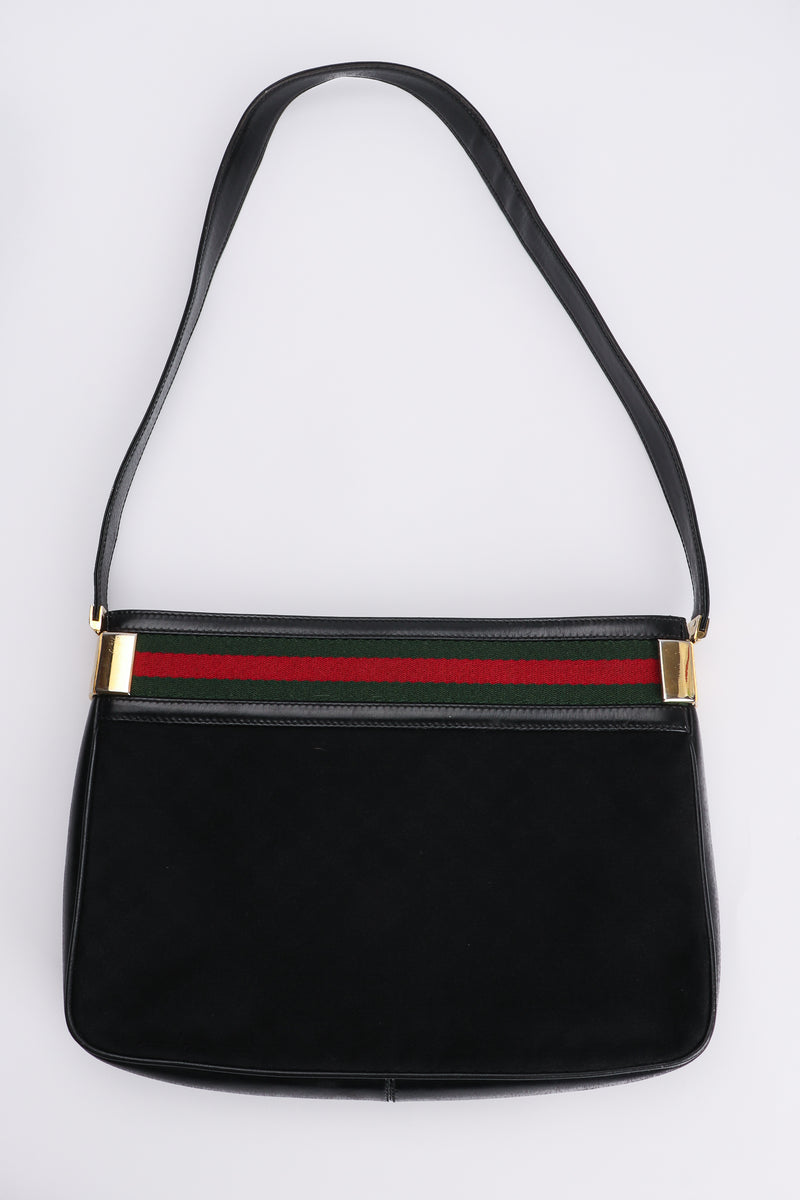 Gucci Vintage 80s GG Web Monogram Leather Crossbody Bag