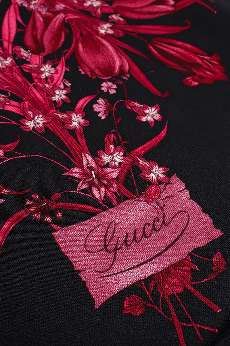 Vintage Gucci Burgundy Mono Flora Silk Scarf at Recess Los Angeles