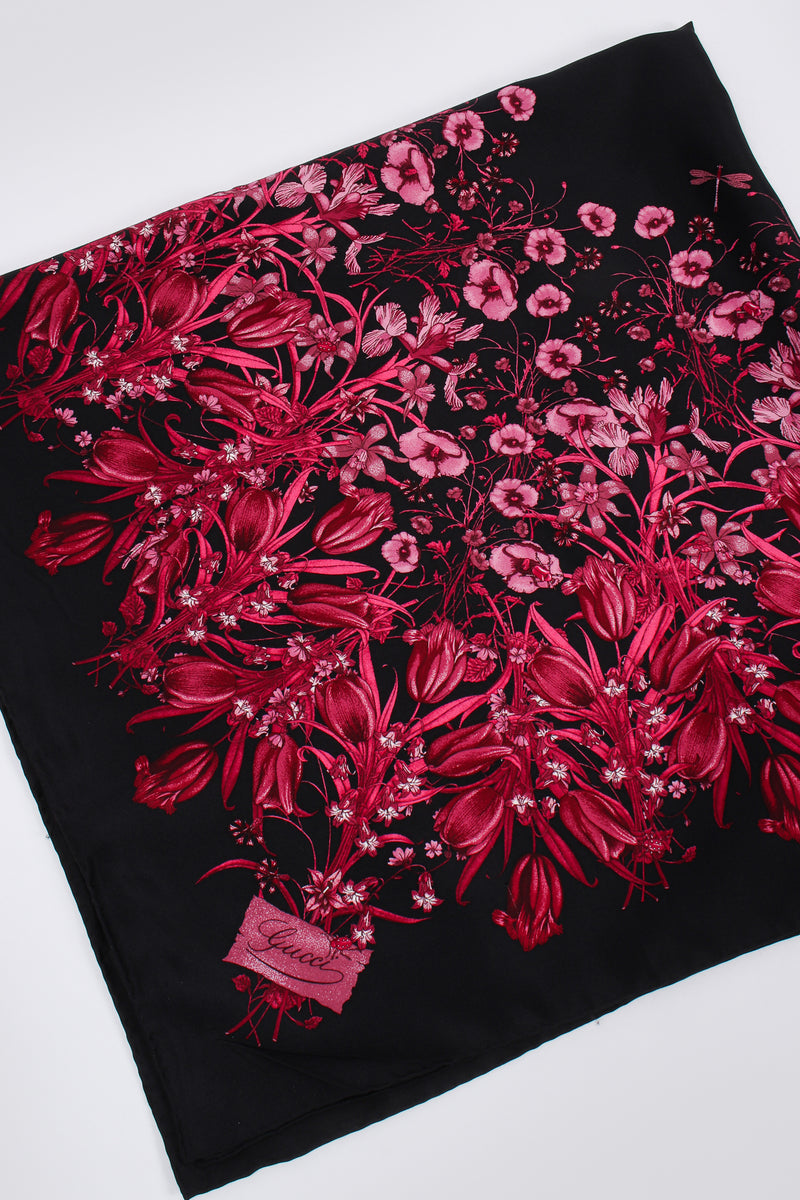 Vintage Gucci Burgundy Mono Flora Silk Scarf at Recess Los Angeles