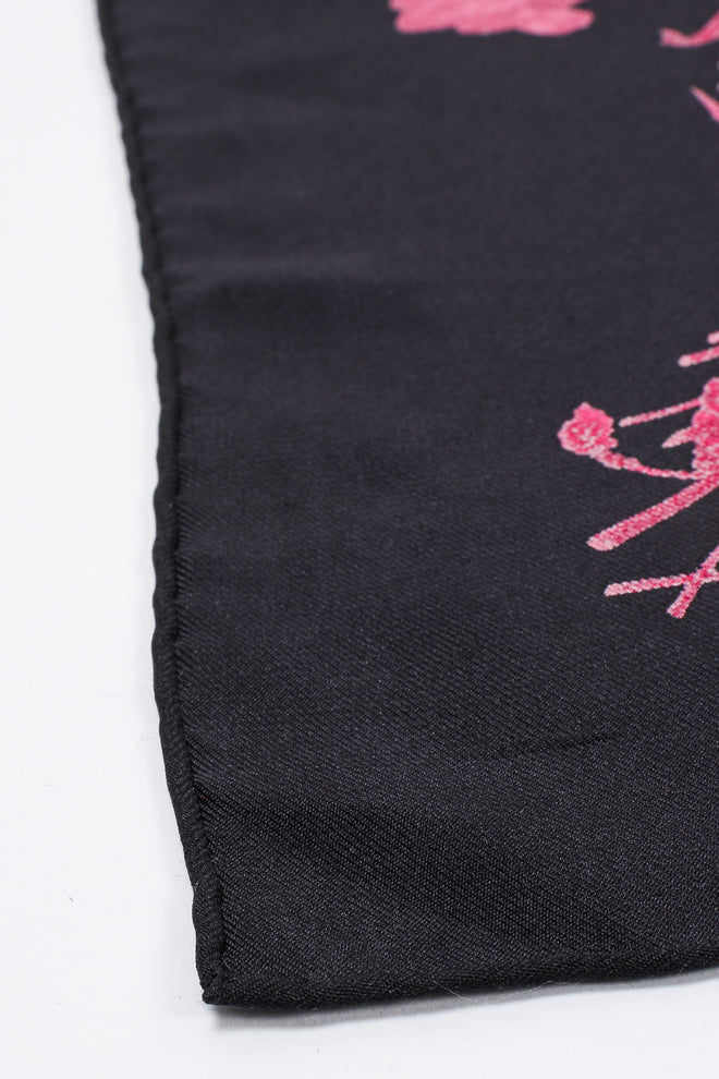 Vintage Gucci Burgundy Mono Flora Silk Scarf rolled hem at Recess Los Angeles