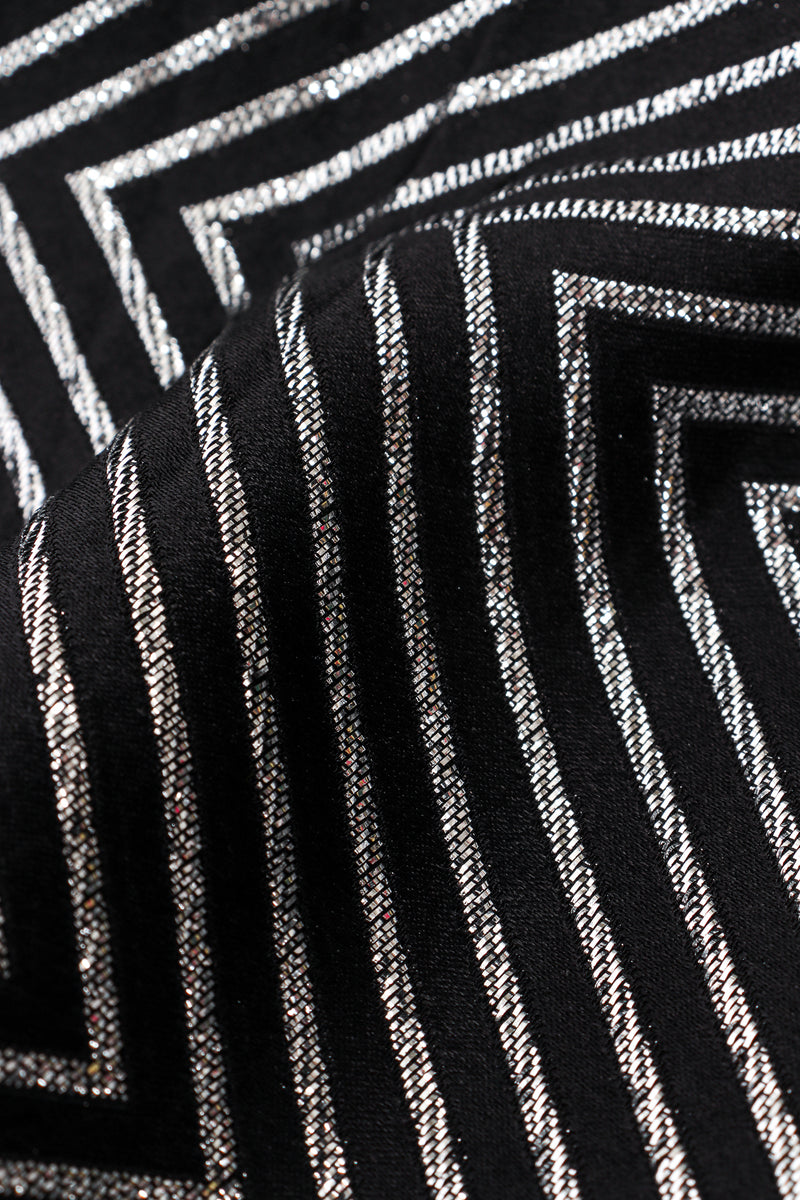Vintage Gucci Metallic Silver Stripe Sari Shawl Dress fabric detail at Recess Los Angeles