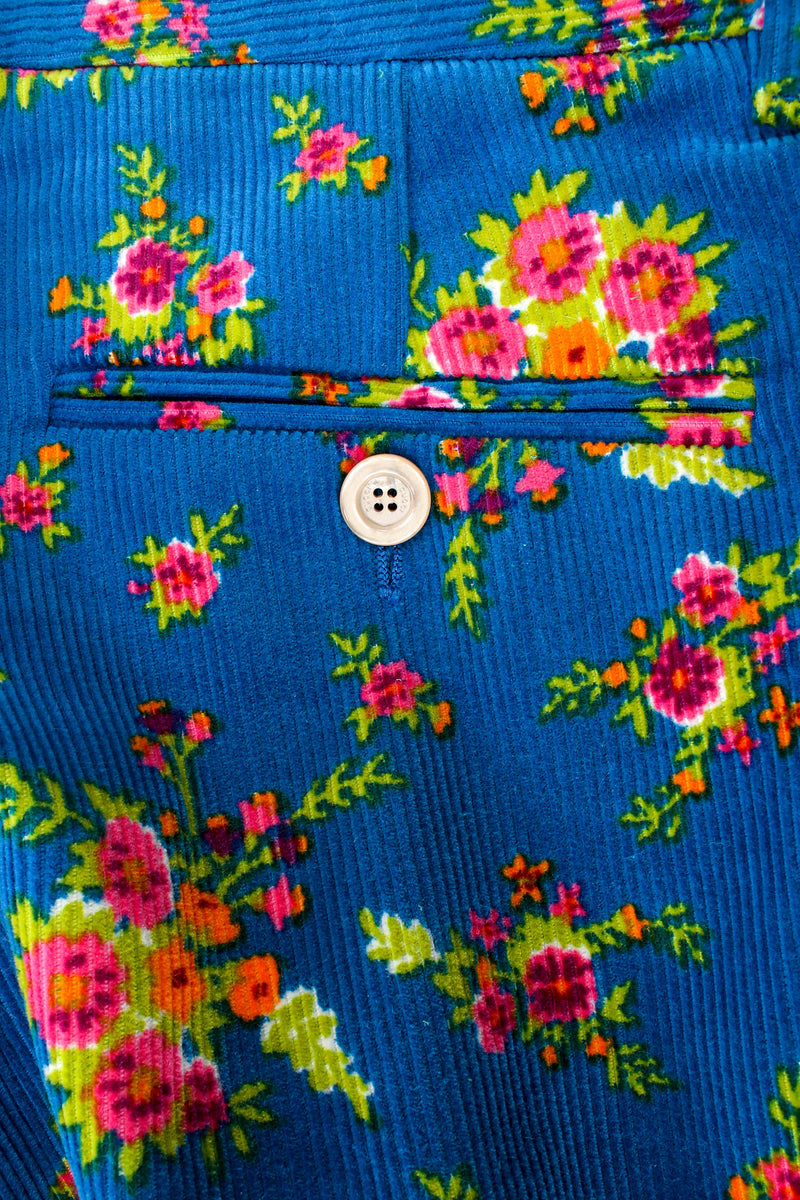 Gucci 2017 Pre-Fall Floral Cropped Corduroy Pant back pocket detail @ Recess LA 