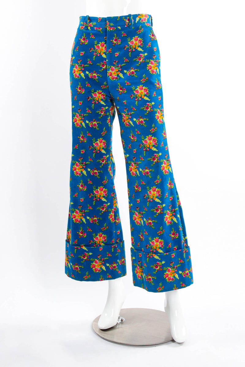Gucci 2017 Pre-Fall Floral Cropped Corduroy Pant on mannequin front @ Recess LA