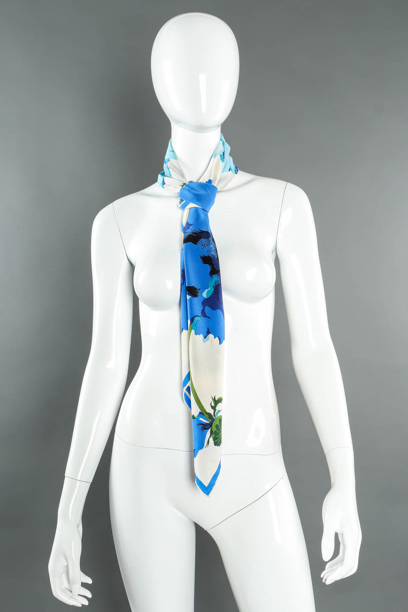 Vintage Gucci Silk Carnation Floral Scarf on mannequin @ Recess Los Angeles