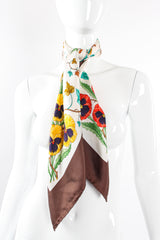 Vintage Gucci V. Accornero Floral Pansy Scarf on mannequin at Recess Los Angeles