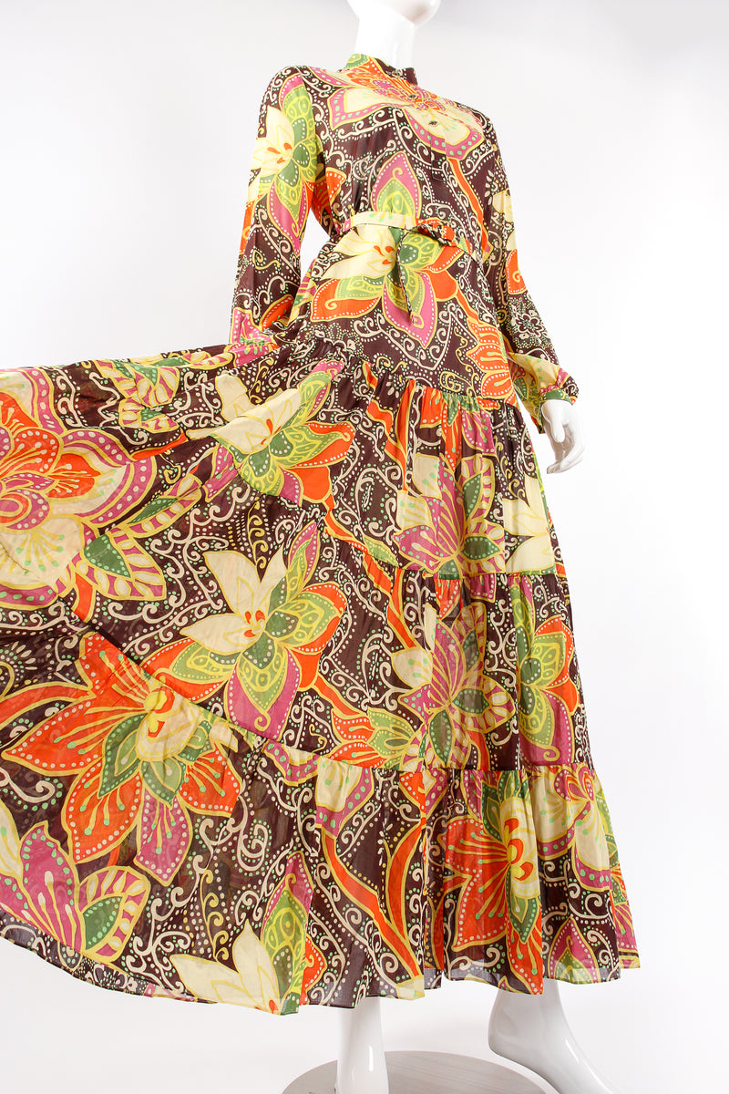 Gucci PreFall 2019 Floral Print Maxi Peasant Dress on Mannequin skirt at Recess Los Angeles