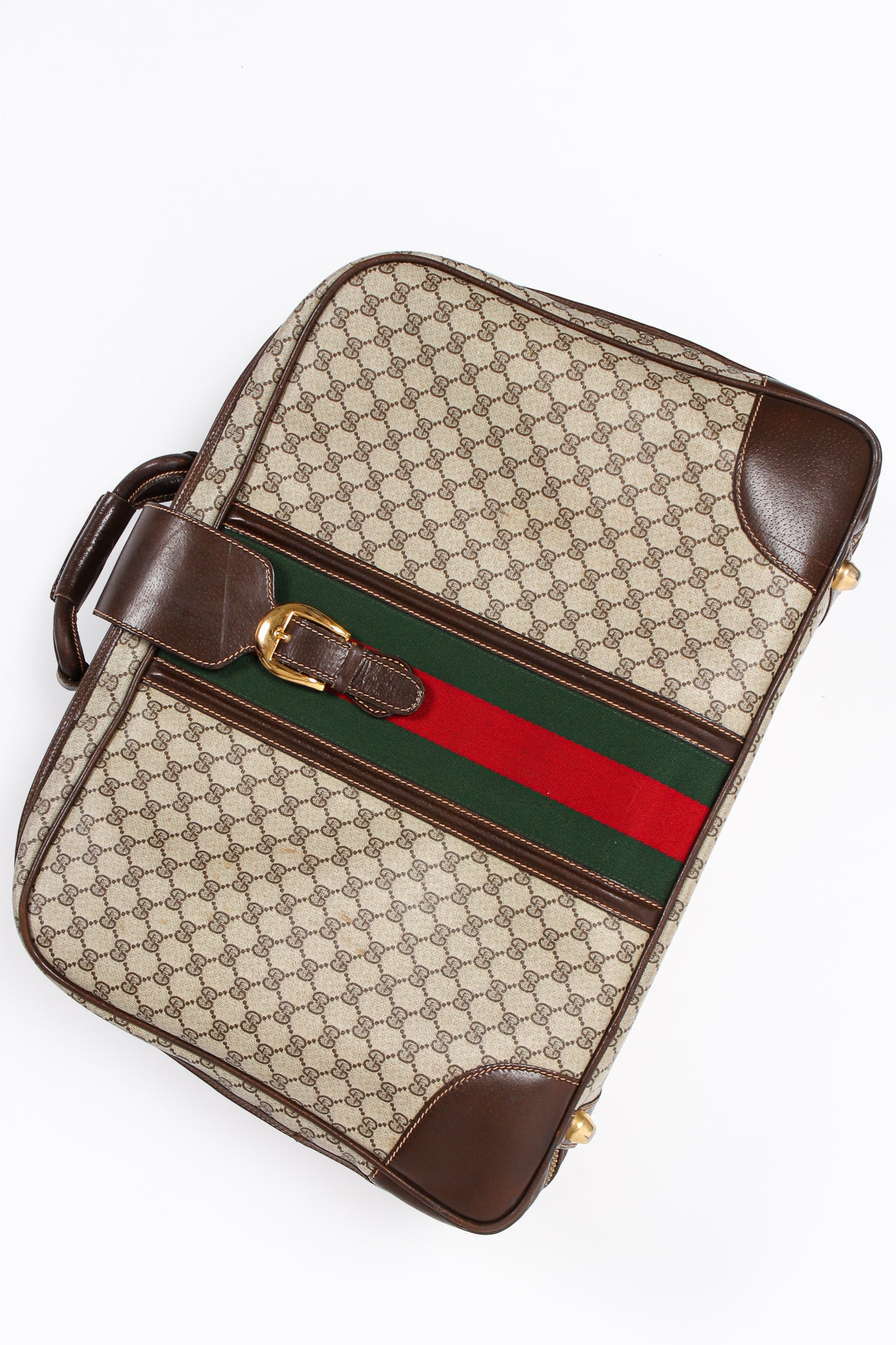 Vintage Gucci Monogram Stripe Suitcase flat at Recess Los Angeles