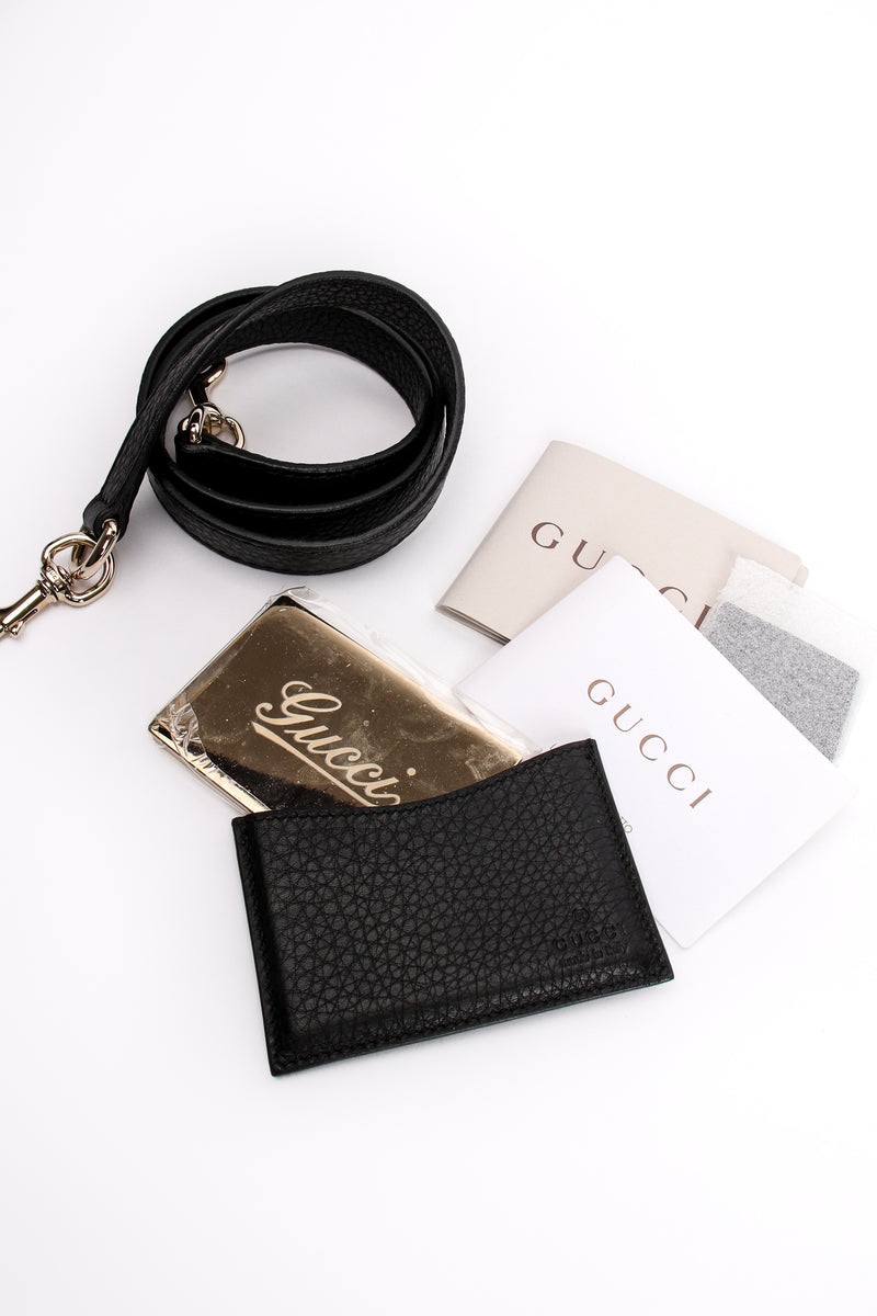 Gucci Womens Tote Bag Brown Signature Logo Phone Pocket Detachable Strap L