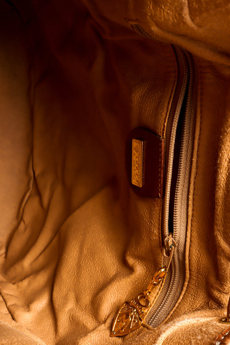 Vintage Gucci GG Monogram Bucket Bag signed/zipper pull detail @ Recess LA