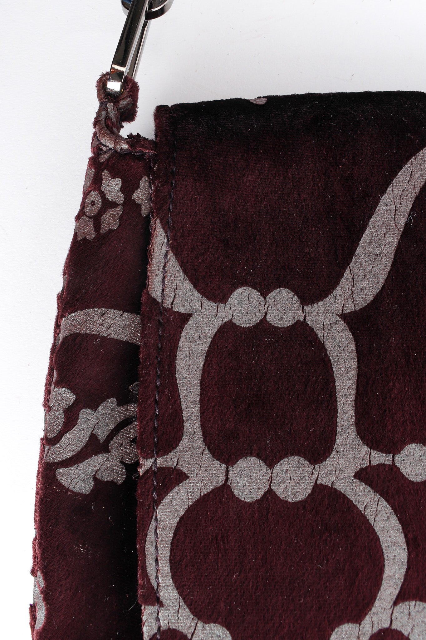 Vintage Gucci 2000 S/S Damask Fleur Shoulder Bag flap/velvet close @ Recess Los Angeles