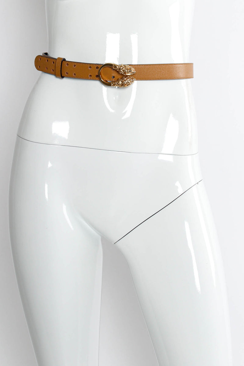 Vintage Gucci Dionysus Double Dragon Leather Belt mannequin waist @ Recess Los Angeles