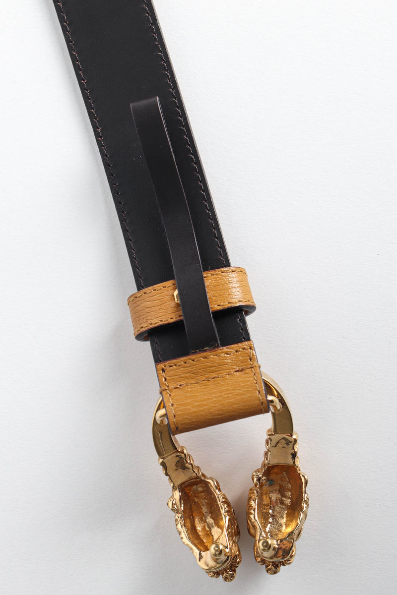 Vintage Gucci Dionysus Double Dragon Leather Belt buckle reverse @ Recess Los Angeles