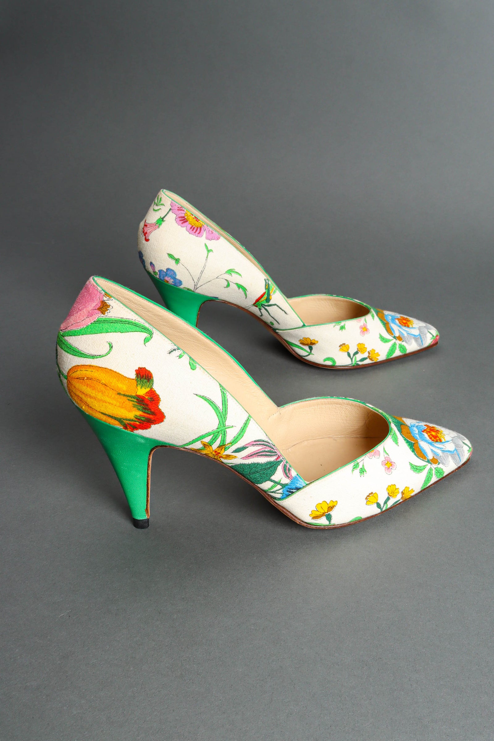 Gucci flower heels best sale