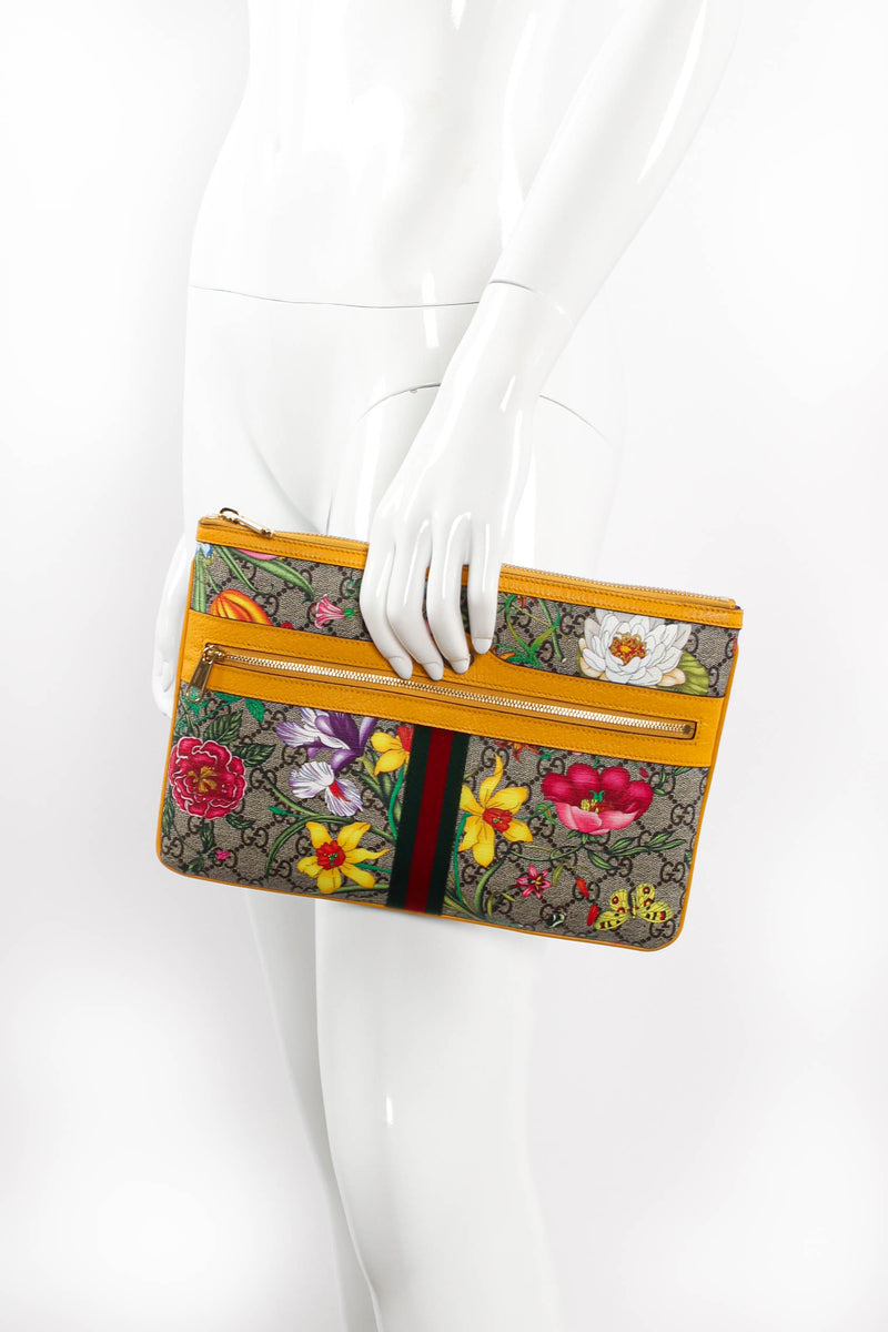 2019 Resort Gift Giving Ophidia Supreme GG Flora Pouch on mannequin at Recess Los Angeles