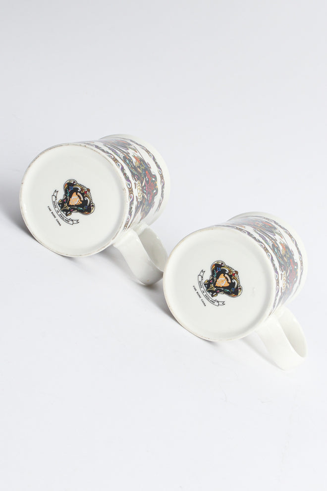 Vintage Gucci Gilded Floral Signed Mugs (Set of 2) signed base  @ Recess LA