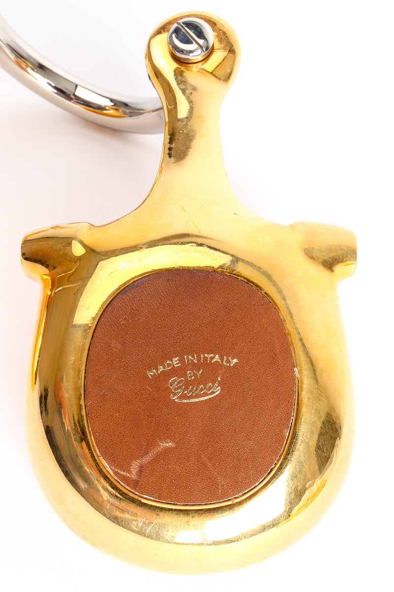 Vintage Gucci Gilded Horsebit Tabletop Trinket Valet Dish Set signature at Recess Los Angeles