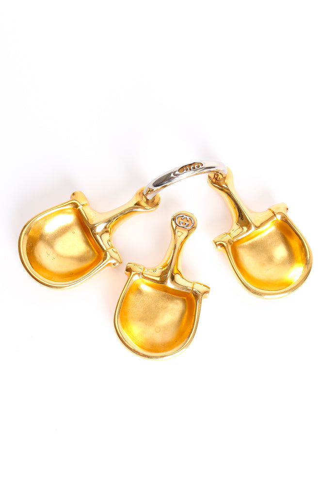 Vintage Gucci Gilded Horsebit Tabletop Trinket Valet Dish Set at Recess Los Angeles