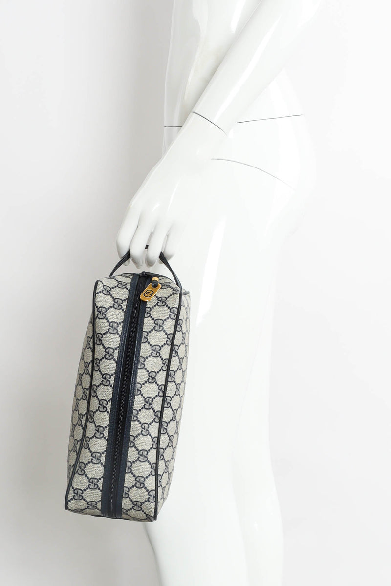 Vintage Gucci GG Monogram Travel Bag Case mannequin side @ Recess Los Angeles