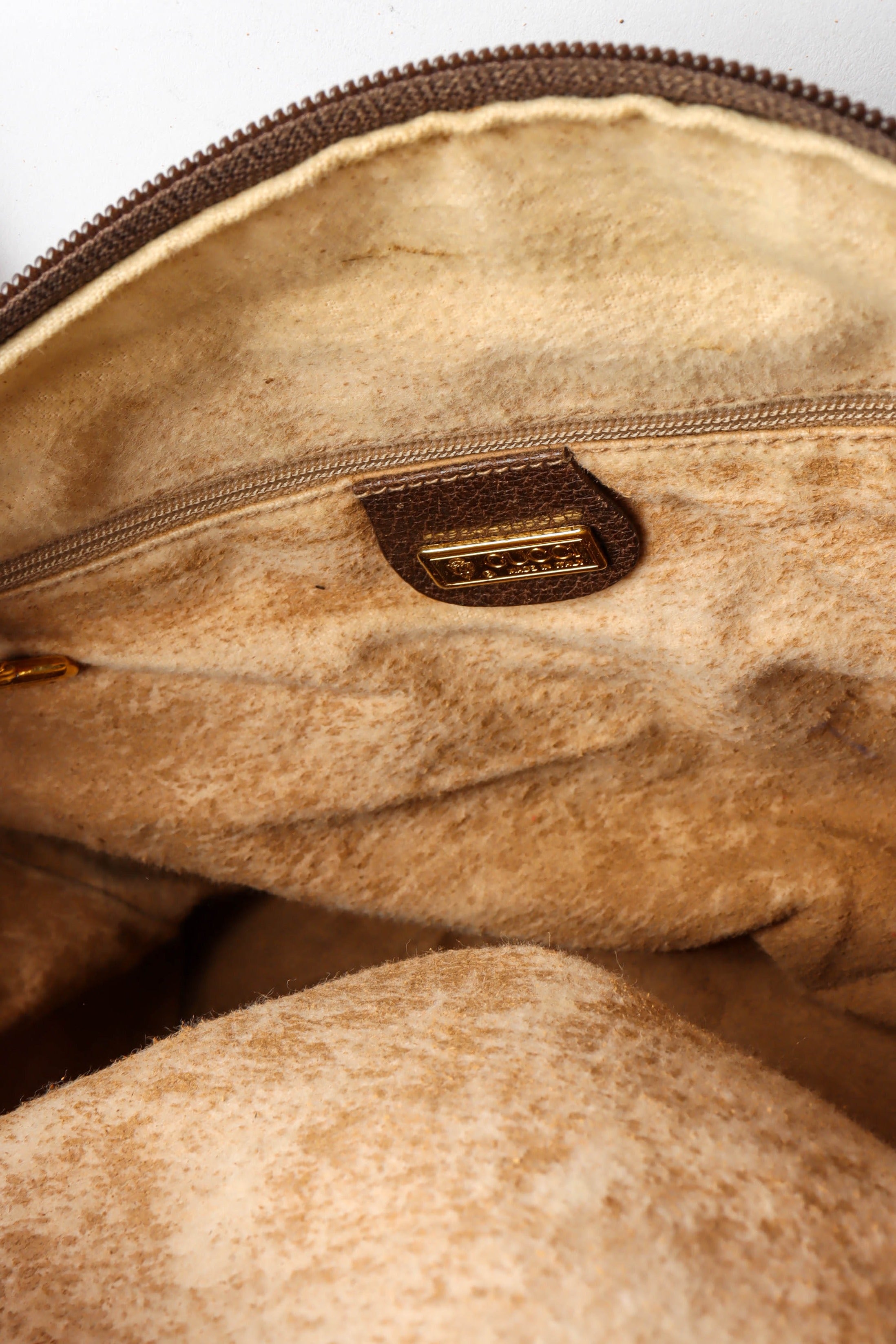 Vintage Gucci GG Monogram Mini Duffle Bag signed and discoloration liner @ Recess LA